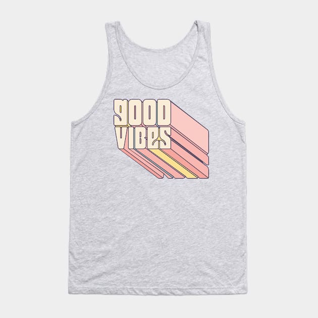 Good Vibes Retro Rainbow Block Tank Top by JETBLACK369